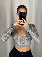 Women's Vintage Asymmetrical Ribbed Cropped T-Shirt